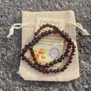 Collier d’ambre cerise bébé