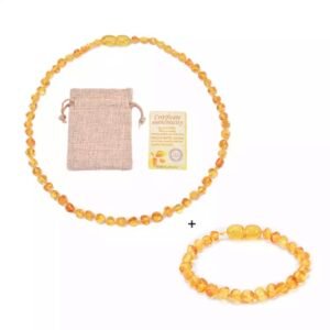 Collier d’ambre + bracelet d’ambre Lemon