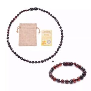 Collier d’ambre + bracelet d’ambre Cerise